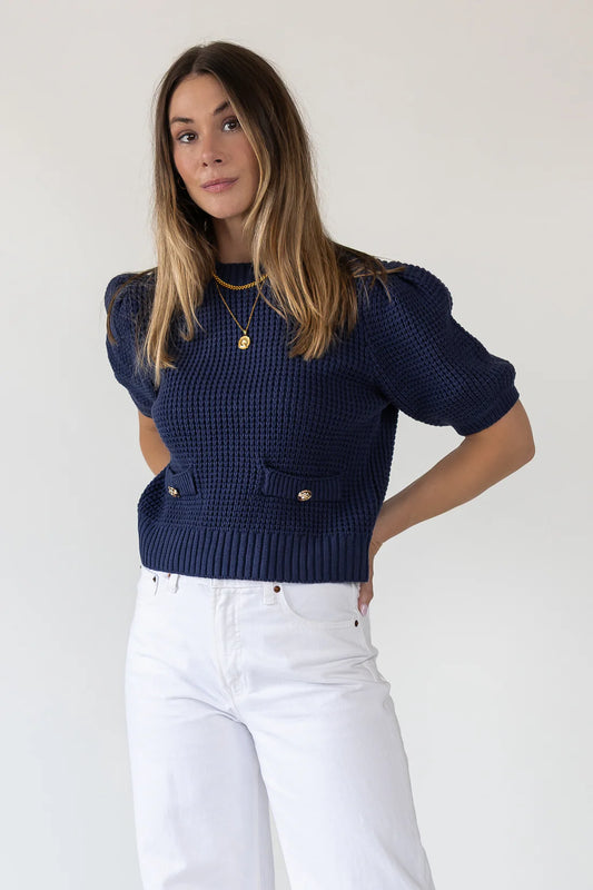 Jessica | Pull en tricot bleu